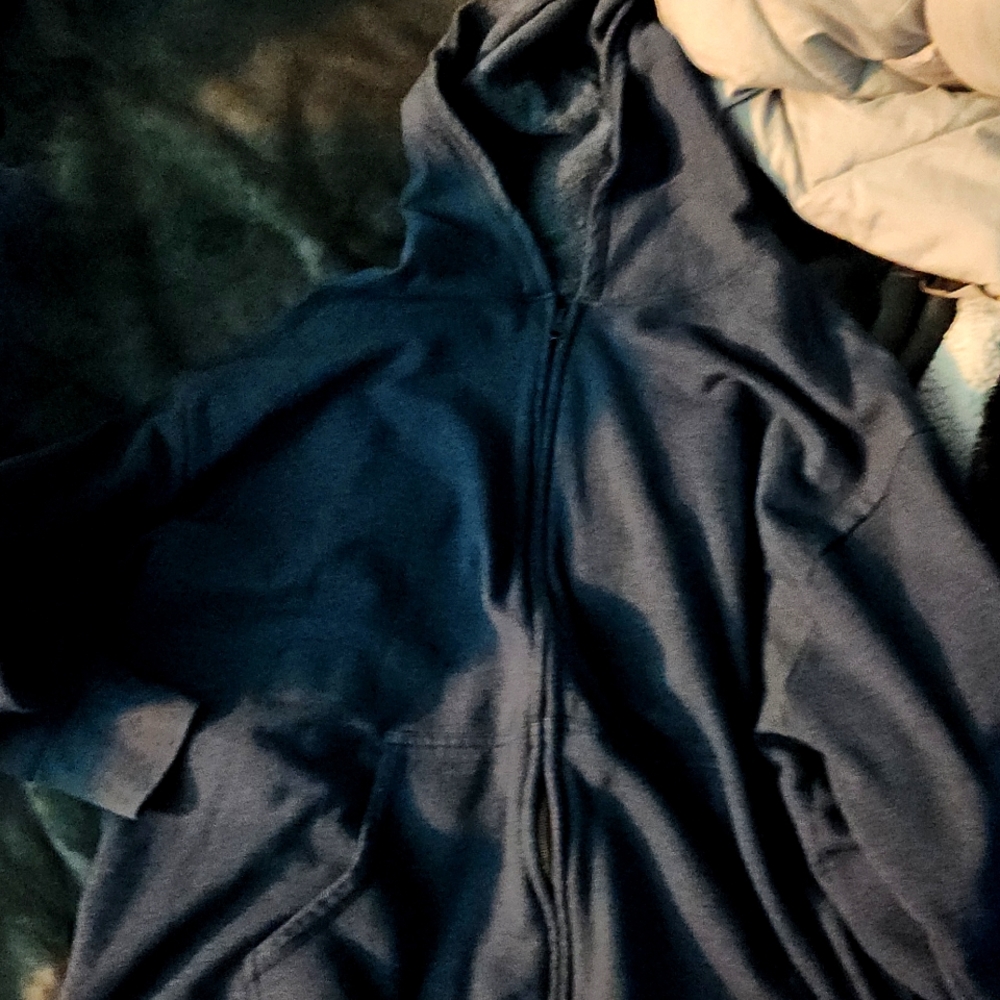 Blue gray zip up hoodie